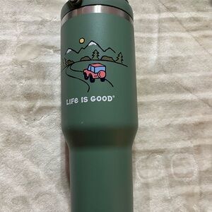 Life Is Good Forest Green Adventure Tumbler
